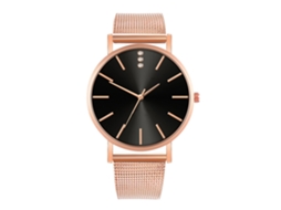 Reloj De Moda Para Parejas Con Correa De Malla Dial Redondo Cuarzo Unisex