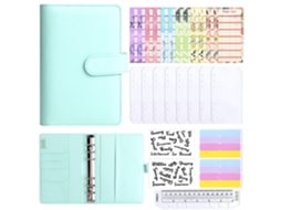 A6 Macaron Ring Binder Notebook Envelope Cash Budget Planner With 12-budget Cards, 8-zipper Pouches, Sticky Notes