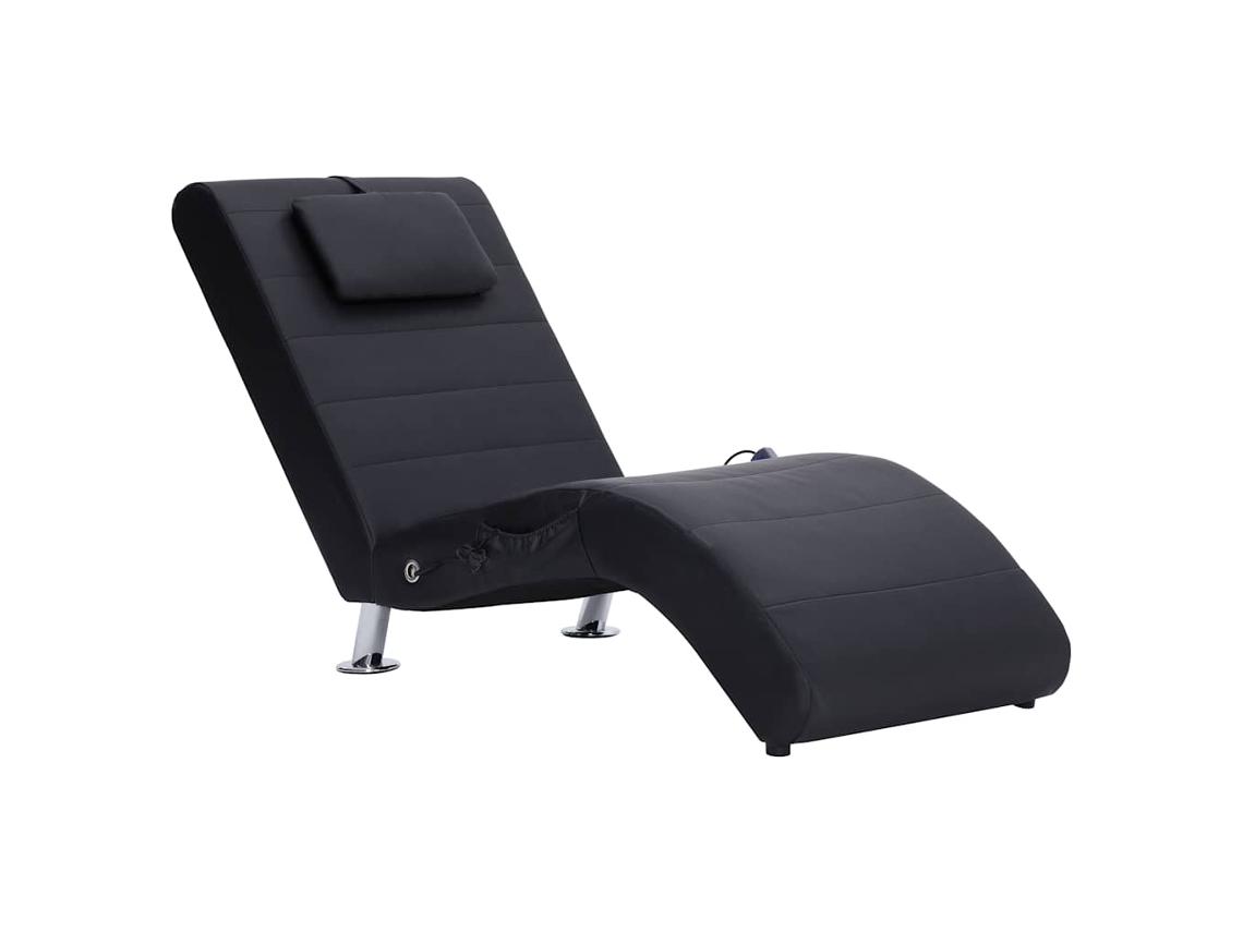 Maison Exclusive - Chaise Longue De Massagem C/ Almofada Couro Artificial Preto