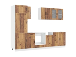 Kitchen Cabinet Set, Kitchen Cabinet Sets Vidaxl Marrom Madeira Processada (n/a)