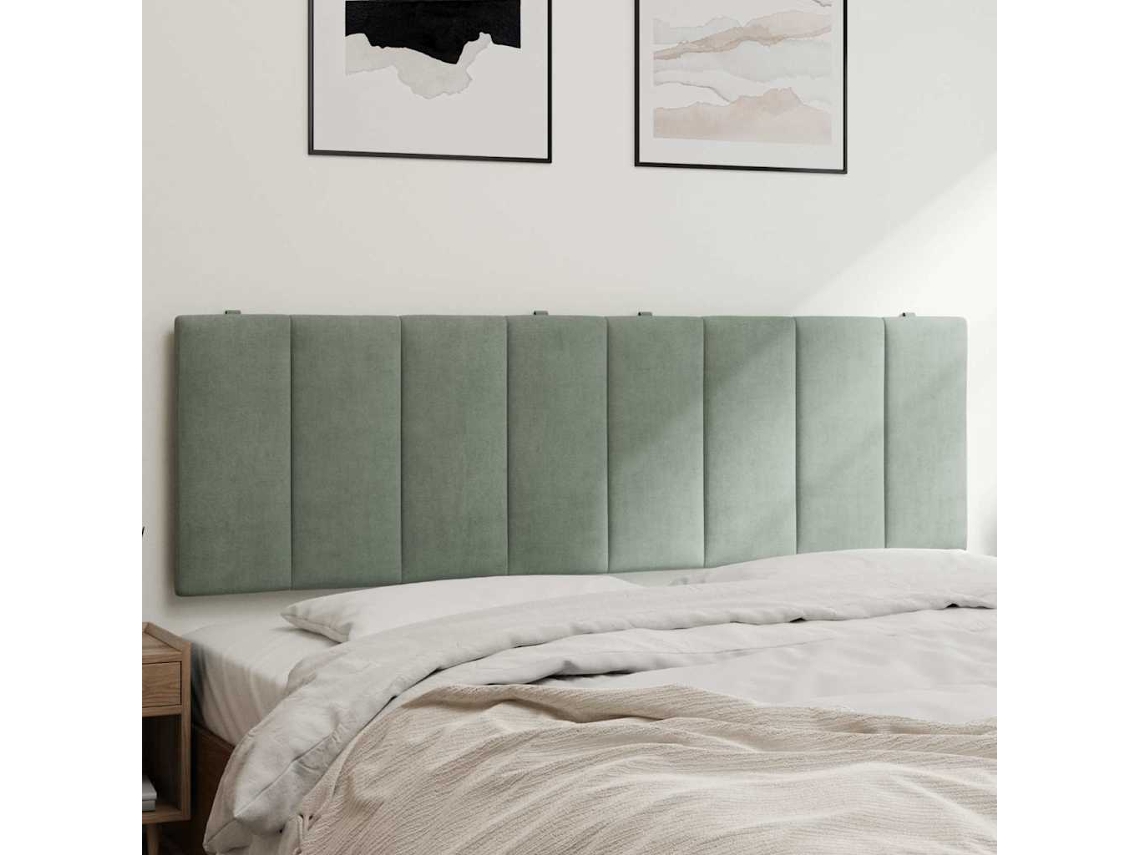 Vidaxl Almofadão De Cabeceira Hanko 160 Cm Veludo Cinzento-claro