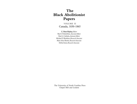 Livro The Black Abolitionist Papers, Volume Ii De C Peter Ripley (inglês - Capa Dura)