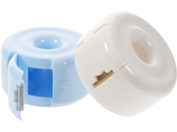 Dispensador portátil de fita adesiva de 2 peças para mesa e casa, cortador profissional com bordas lisas e altas.