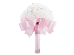 Buquê de Noiva Artificial Rosa para Decoração de Casamento S/MARCA