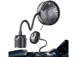 Ventilador De Suporte Para Copos Recarregável Com 3 Velocidades Ajustáveis 12v 24v