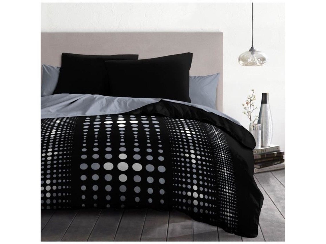 Juego De Funda Nrdica De Microfibra Steevy Funda Nrdica De 240 X 260 Cm 2 Fundas De Almohada De 63 X 63 Cm Negro Home Linge Passion
