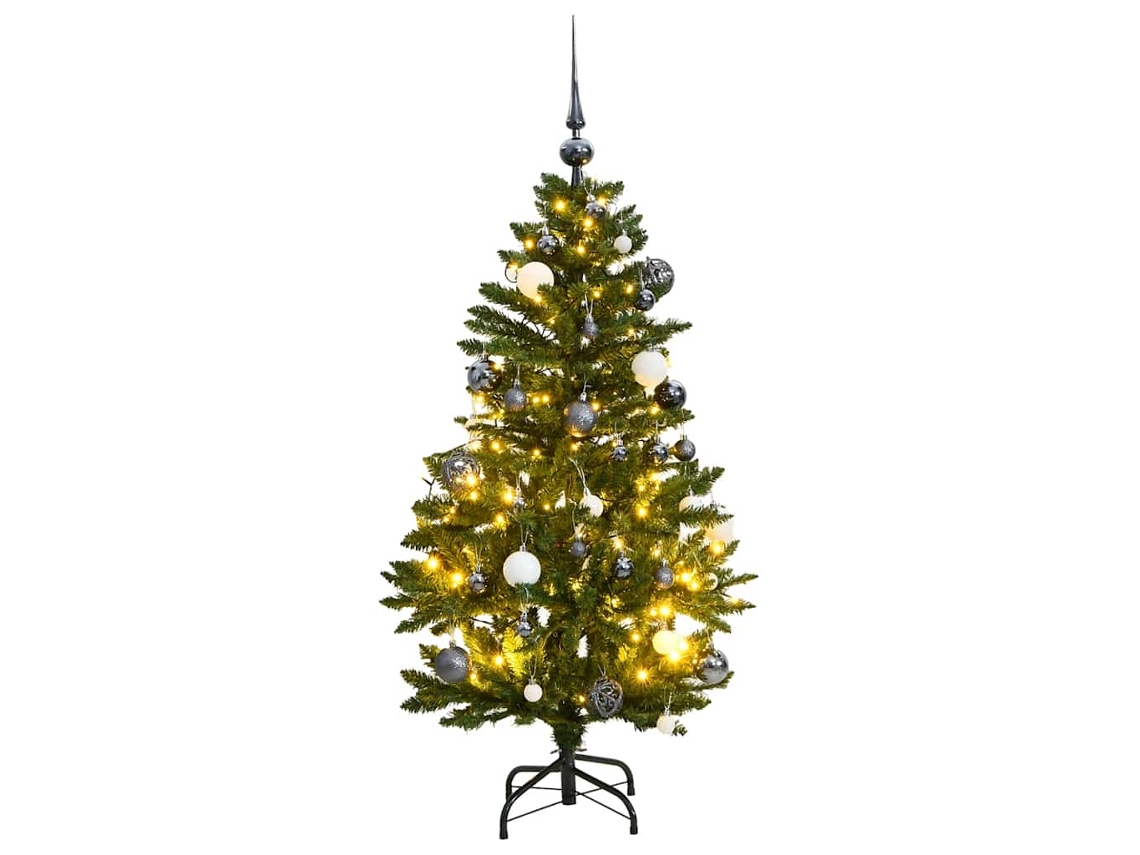 Árvore Natal artificial articulada VIDAXL 150 luzes LED e bolas (120 cm)