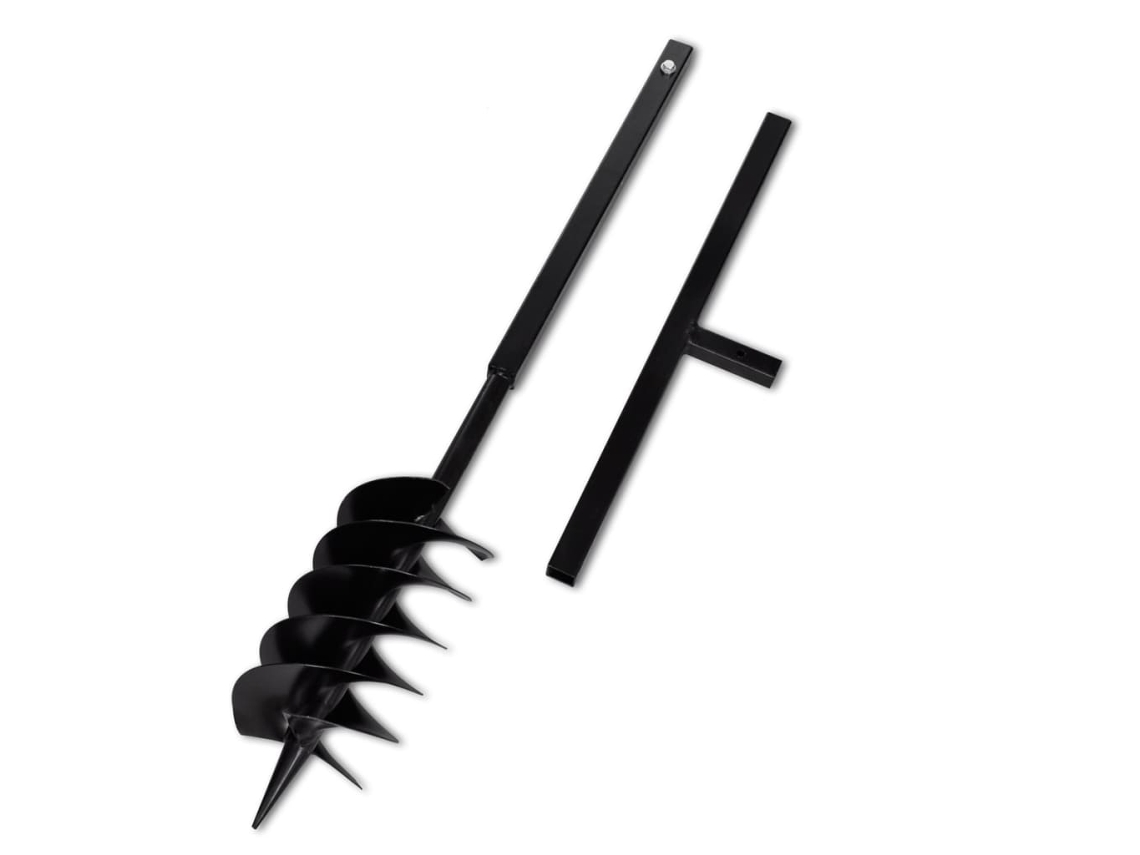 vidaXL Broca de solo com alça, eixo helicoidal, ponta 150 mm espiral tripla