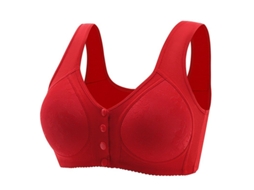 Sutién Para Mayores Con Cierre Frontal Daisy, Sin Alambre, Cómodo Y Confortable, Talla 40 Rojo Cuarenta Vermelho