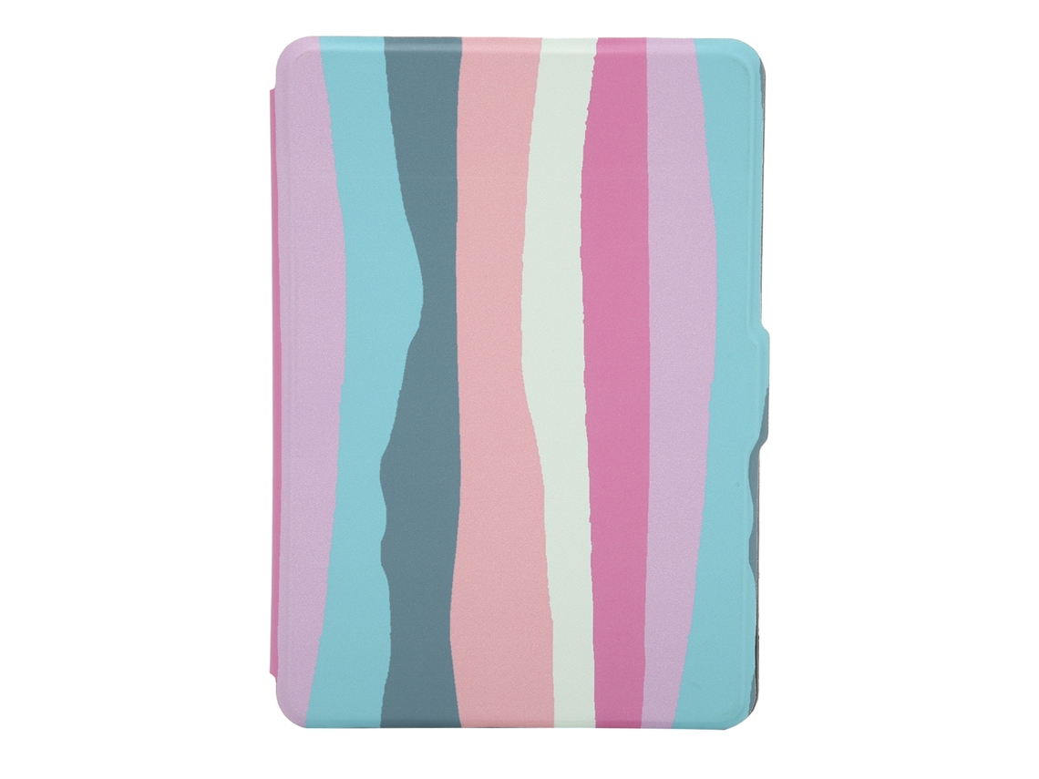 Capa protetora de couro sintético arco-íris para Kindle Paperwhite 123 (dourado claro)