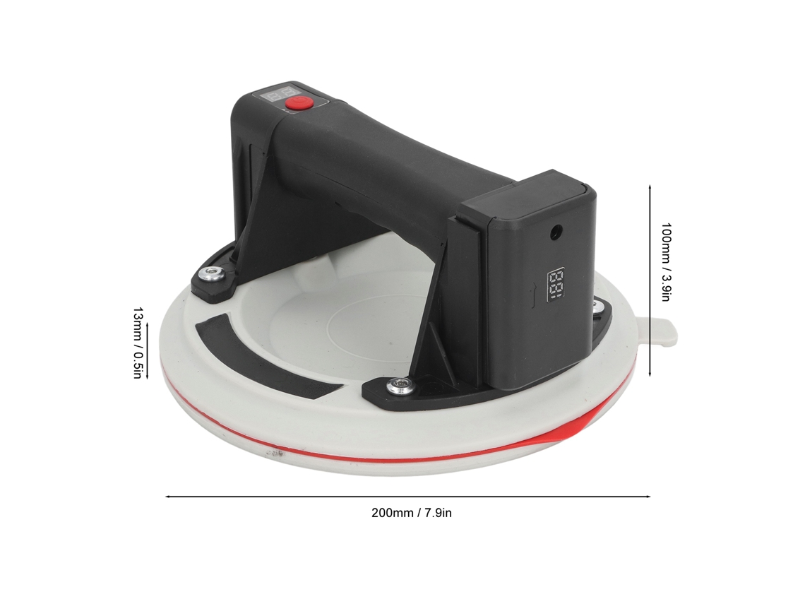 Laxiscreed Alavanca De Sucção Eléctrica 8" Para Vidros E Azulejos, Capacidade Até 272 Kg