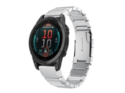 Bracelete Para Garmin Fenix 8 Mip (47mm) - Aço Inoxidável - Estampa De Casco De Tartaruga (22mm) Prata