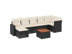 Garden Sofa Set, Garden Sofa Sets Vidaxl Preto Rattan / Vime (n/a)