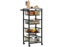 Carrinho Cozinha 4 Níveis Aço 49,5x31x91cm Cinza Claro