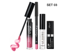 Batom Gloss em Creme Esfoliante com 12 Cores, Essência Líquida para Lábios, Cosmético Labial, 4 unidades, 03