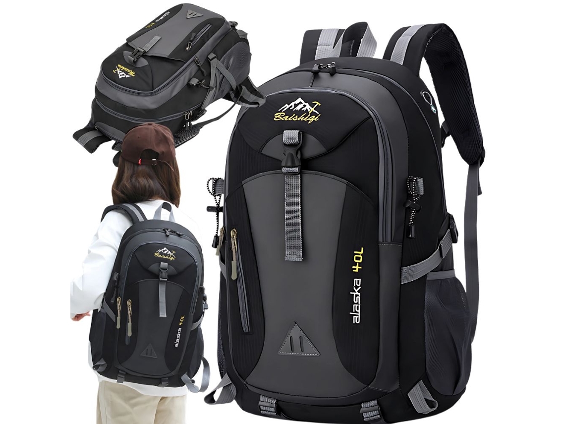 Mochila / Mochila De Caminhada, 40l Preta, Para Transporte E Organização Prática Dos Artigos Indicados