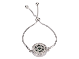 Pulsera Difusora De Aromaterapia Ajustable De Acero Inoxidable Con Diseño Hueco Y Corazones