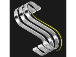 10 Ganchos em Forma de S de Aço Inoxidável Grandes e Resistentes para Pendurar Utensílios de Cozinha e Acessórios