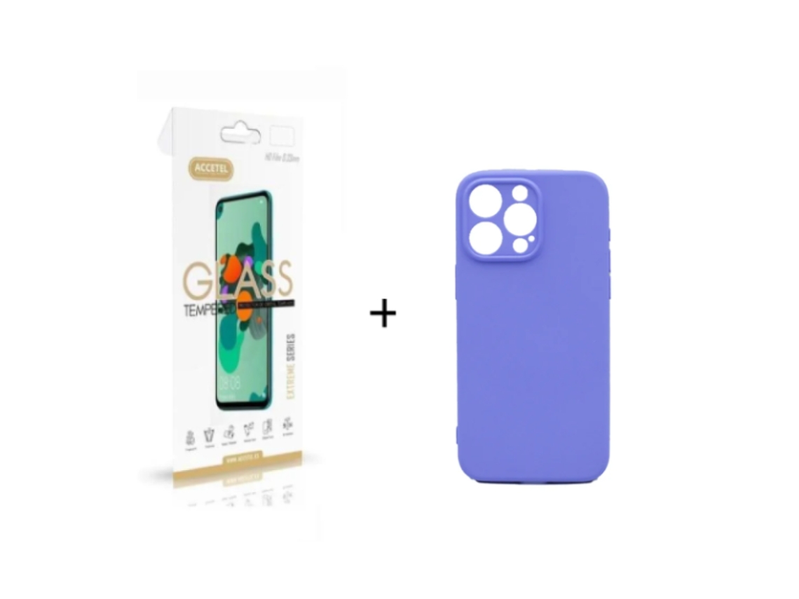 Película de Ecrã ACCETEL Oppo A78 e Capa de Oppo A78-roxo-ZT-4841