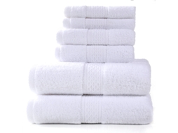 Conjunto De Três Toalhas De Banho Brancas Em Puro Algodão, Grossas, Macias E Altamente Absorventes. Siurn