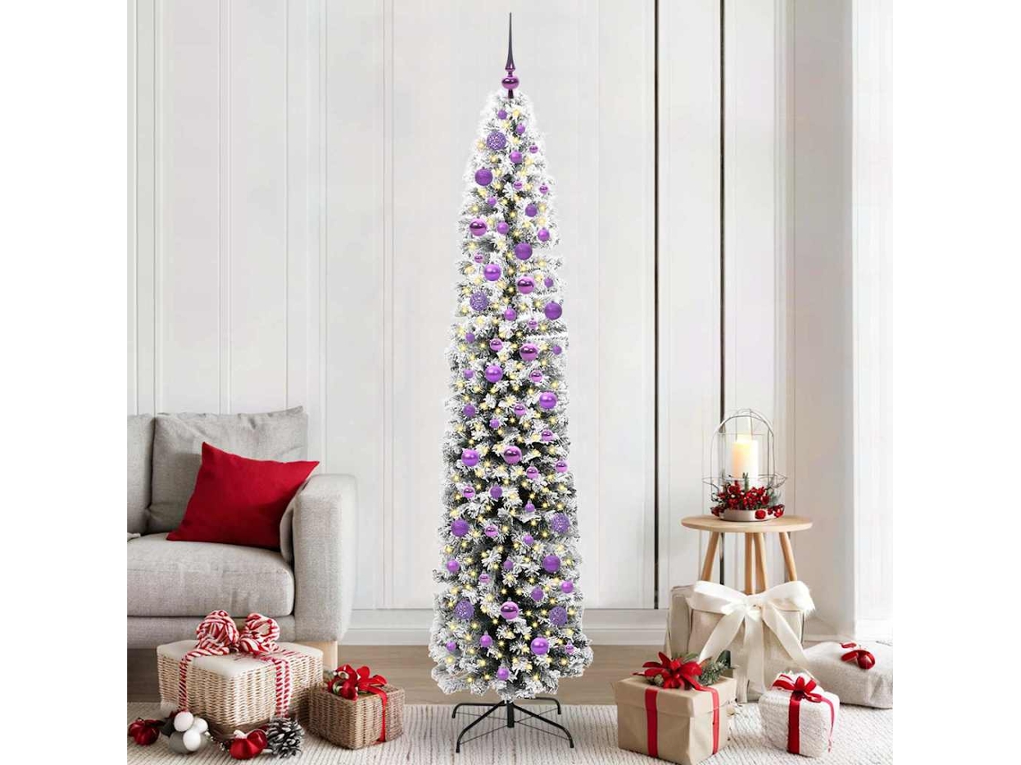 Vidaxl Árvore De Natal Artificial Verde 210 Cm Pvc E Aço E Plástico