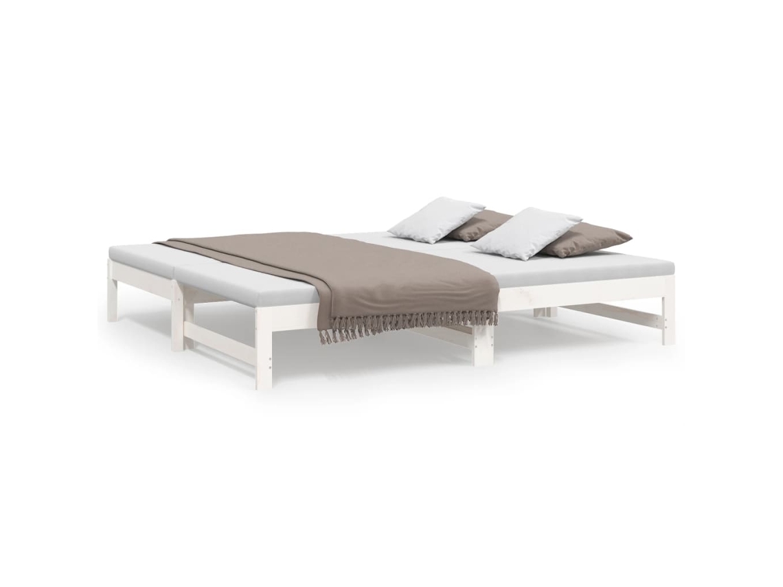Sofá Cama de Puxar Madeira de Pinho Maciça Branco MAISON EXCLUSIVE (75x190 cm)