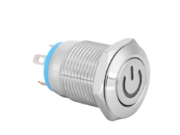 Interruptor de Botão Metal 12mm Led Azul Reset Automático