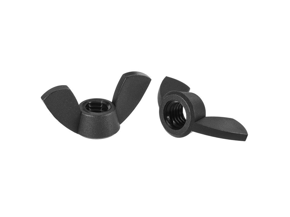 Tuercas de nylon M8, 12 peças, pretas, para aperto manual | S/MARCA