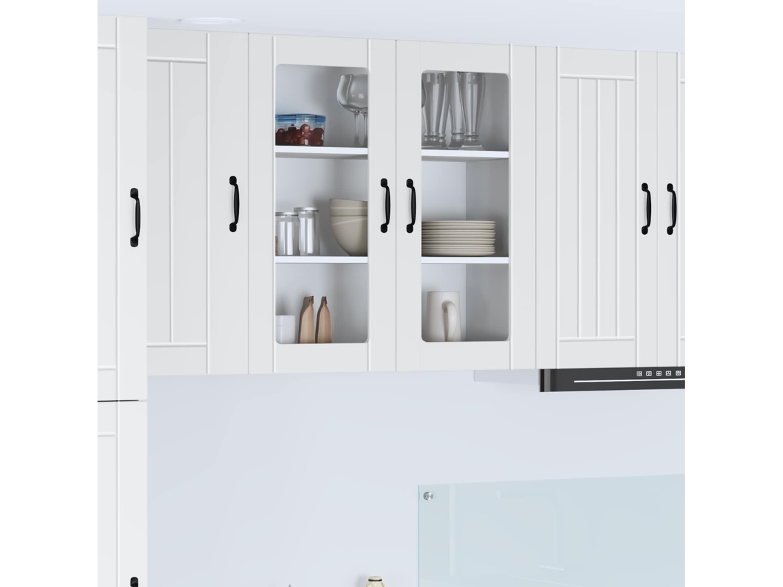 Vidaxl Armário De Vidro De Parede Lucca Branco 80 X 31 X 80 Cm