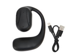 Auriculares Bluetooth 5.2 abertos com condução óssea e redução de ruído para desporto e escritório, auriculares esquerdos pretos | S/MARCA