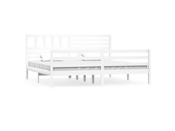 Estrutura de Cama 200x200 Cm Madeira Maciça Branco MAISON EXCLUSIVE