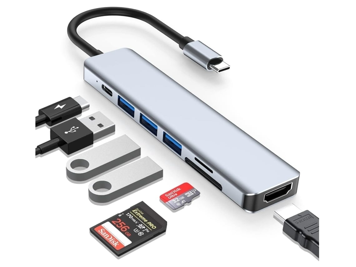 Adaptador Multiporta Usb c Usb Portátil 7 em Tablets Portáteis Estação de Acoplamento STELASPLEN