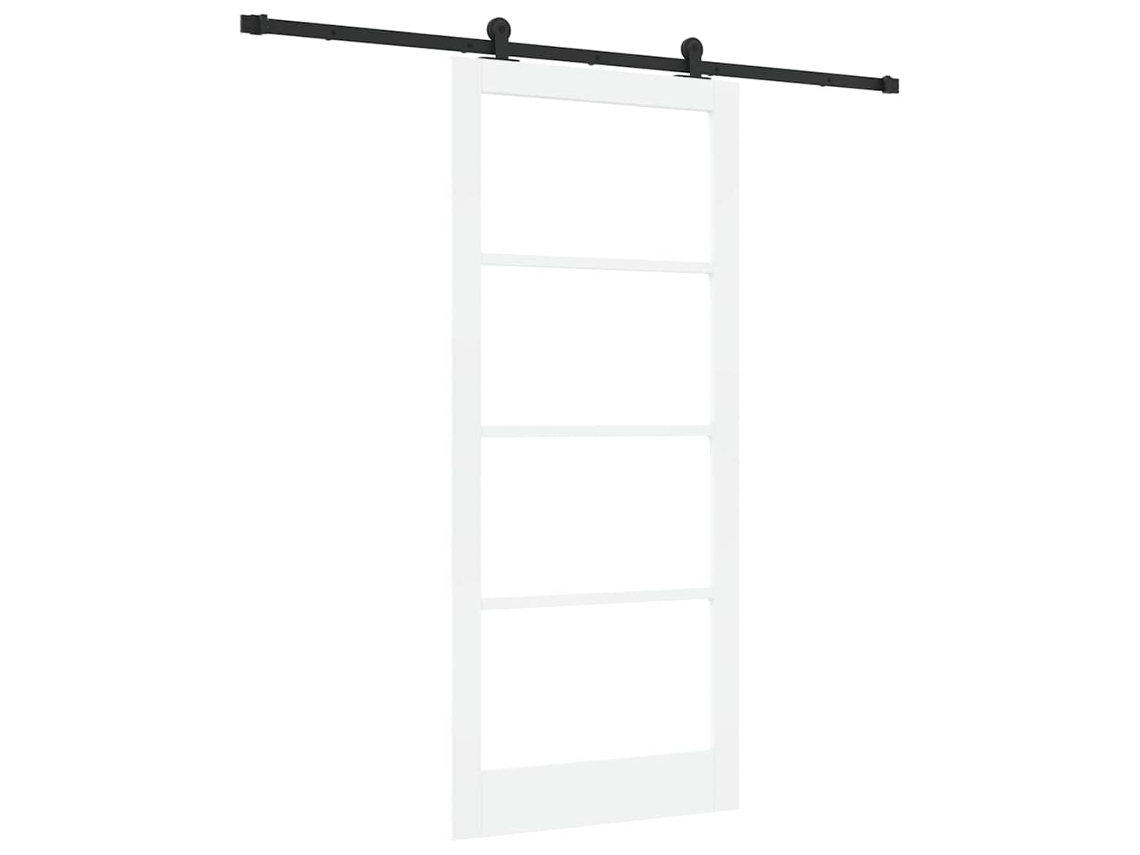 Conjunto 1 Porta Deslizante Vidaxl Branco Madeira De Pinho Maciça (93 X 211 Cm)