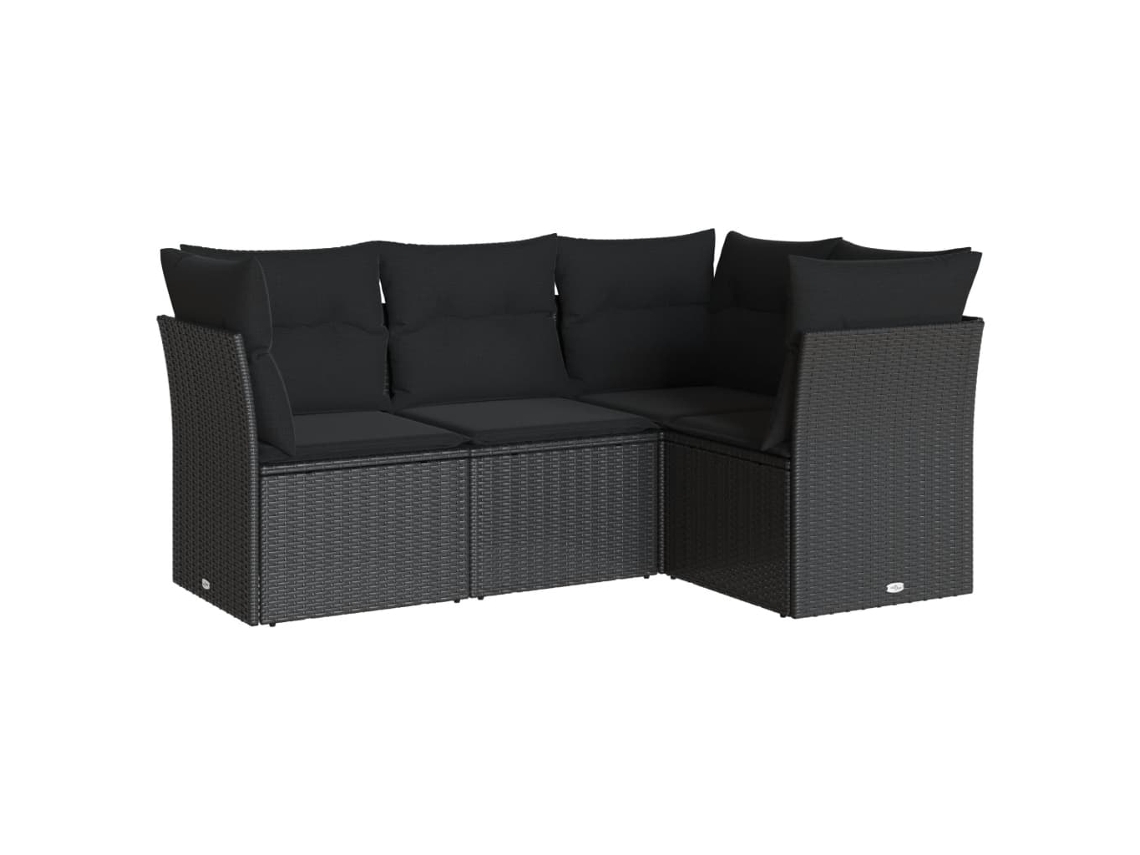 Garden Sofa Set, Garden Sofa Sets Vidaxl Preto Rattan / Vime (n/a)