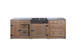 Conjunto de 3 Armários de Cozinha em Pedra Sinterizada, 236x55x86cm ALEXANDRA HOUSE LIVING