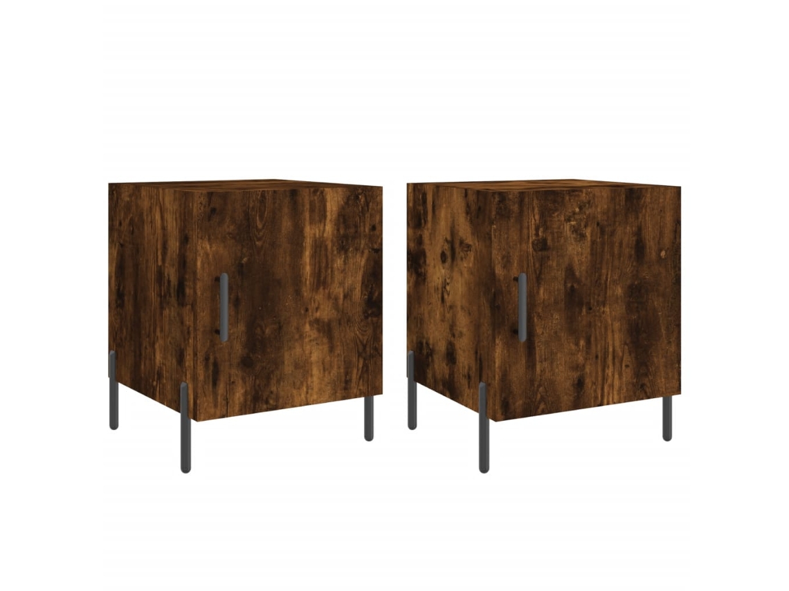 Bedside Cabinet, Bedside Cabinets Vidaxl Marrom Madeira Processada (n/a)