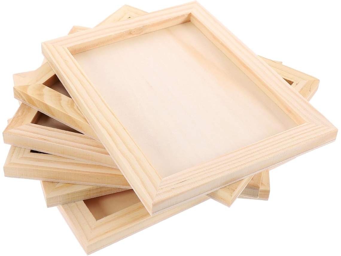Conjunto de 6 Telas Fotográficas em Branco na Cor Natural para Pintura, Desenho e Decoração. CHABERLU