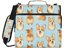Estojo Fofo Azul Em Formato De Cachorrinho Com Zíper 3, 8cm E Três Argolas, Com Guia Inclusa Inclui Organizador De