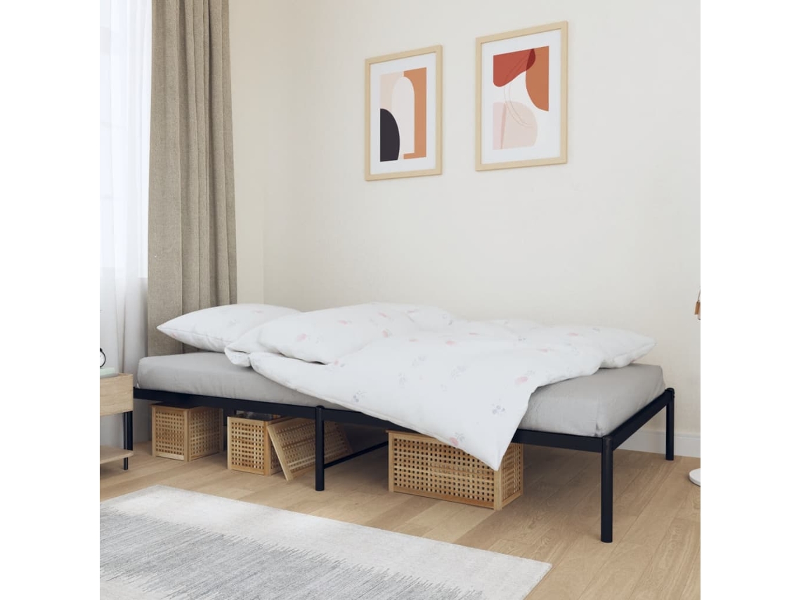 Estrutura De Cama Metal 107x203 Cm Preto