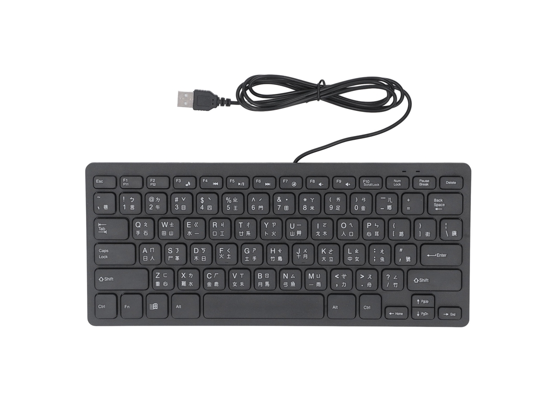 Aetheria teclado Usb Fio Ultra Slim 78 Teclas Qwerty Layout Dual Idioma 4.3ft Cabo