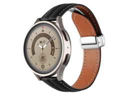 Pulseira De Couro Canelado Com Fecho Dobrável De 20 Mm, Fivela Prateada.