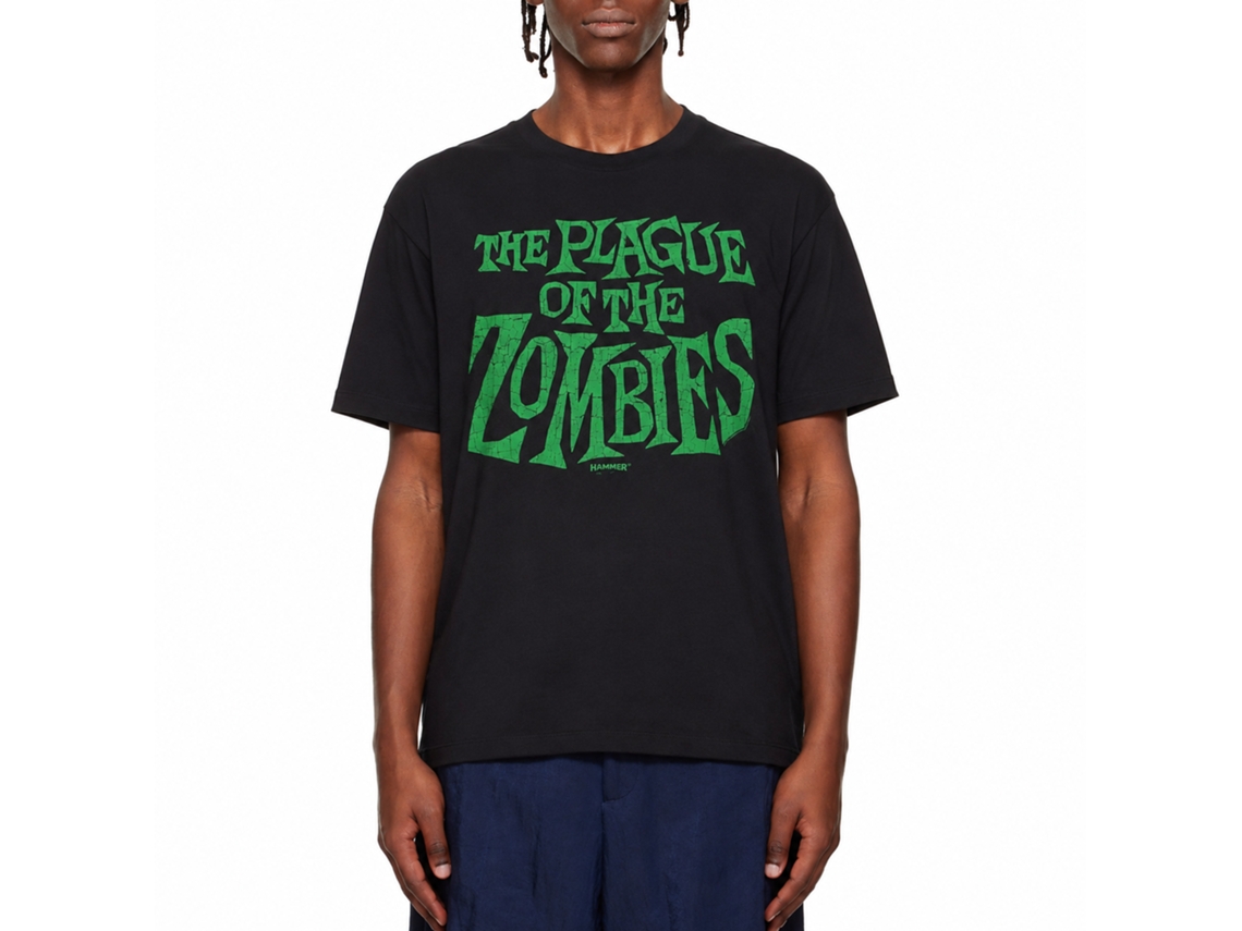 Rockinstone Horror Movies Plague Of The Zombies Logo Black Adult T-shirt Size:m