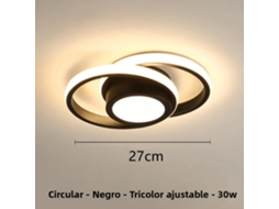 Luminária Led Moderna para Corredor em Estilo Nórdico MDUG (preto 30w)