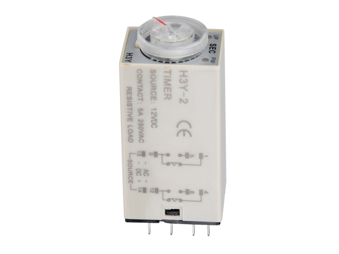 Relé De Tempo H3y-2 Ligação Automática Atraso Ajustável Ponteiro 8 Pinos 12vdc 10s