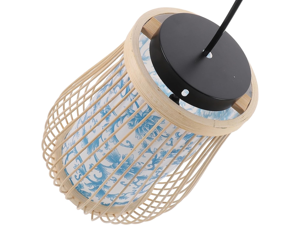 Lustre De Bambu Em Tons Quentes Para Quarto
