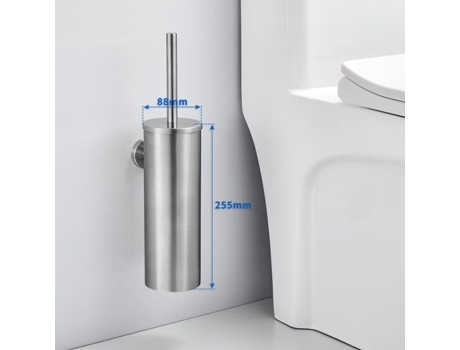 Escova de Vaso Sanitário Montada na Parede AURALUM Escova de Vaso Sanitário de Aço Inoxidável com Suporte Antibacteriano para Banheiro