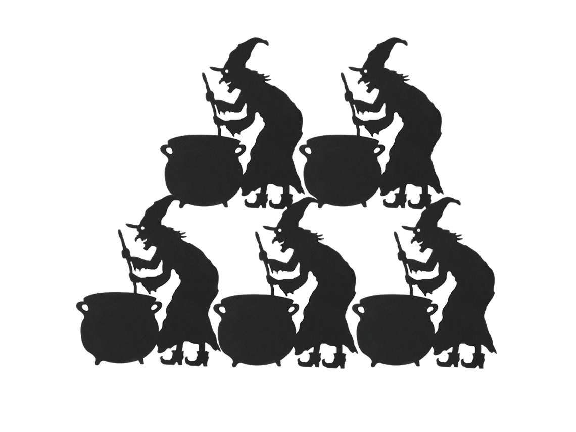 Decorações De Halloween Padrão De Bruxa 5 Peças