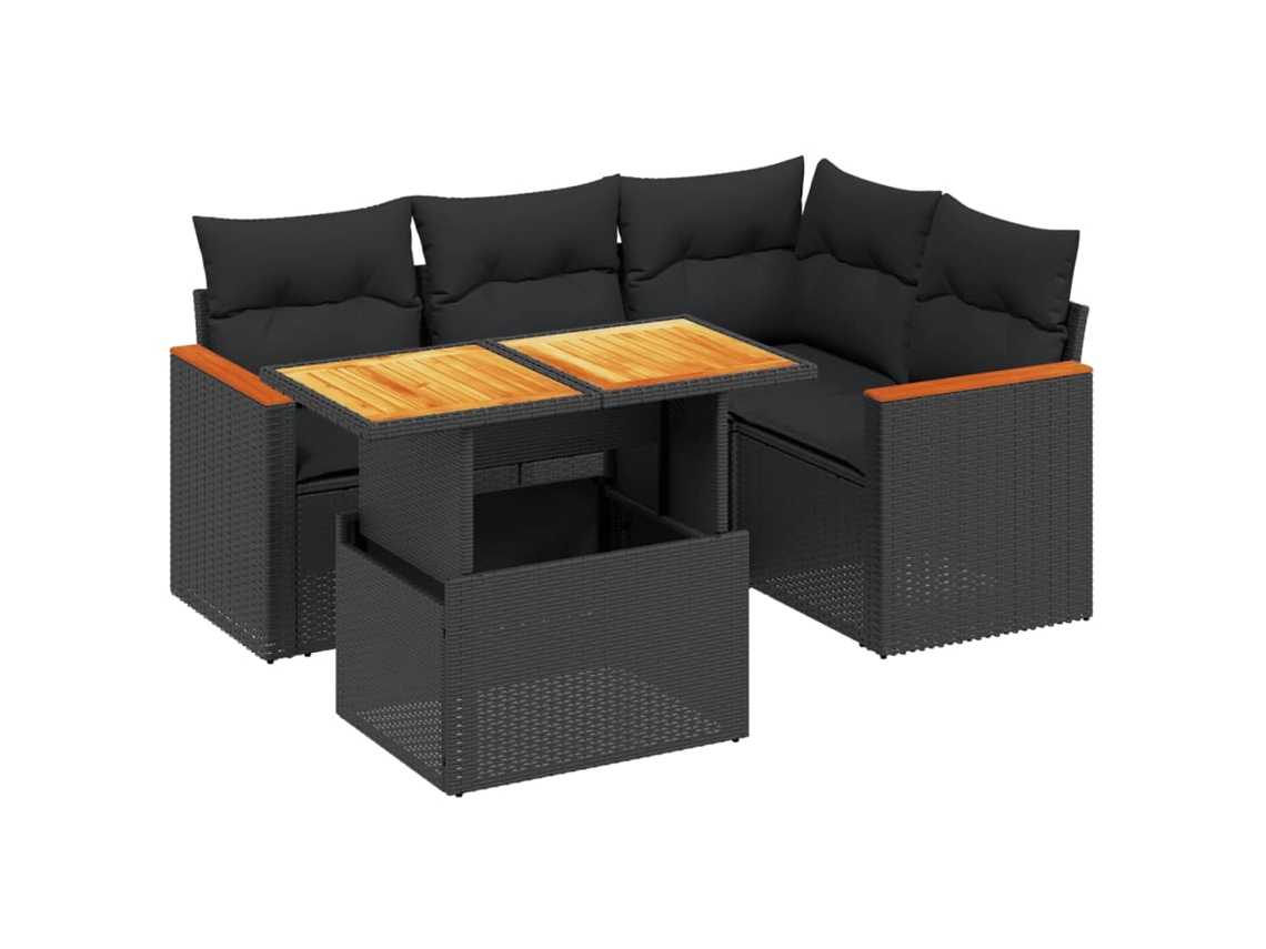 Garden Sofa Set, Garden Sofa Sets Vidaxl Preto Rattan / Vime (n/a)