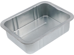 Bandeja coletora de óleo dourada de 5 litros com borda reforçada para manutenção de carros.