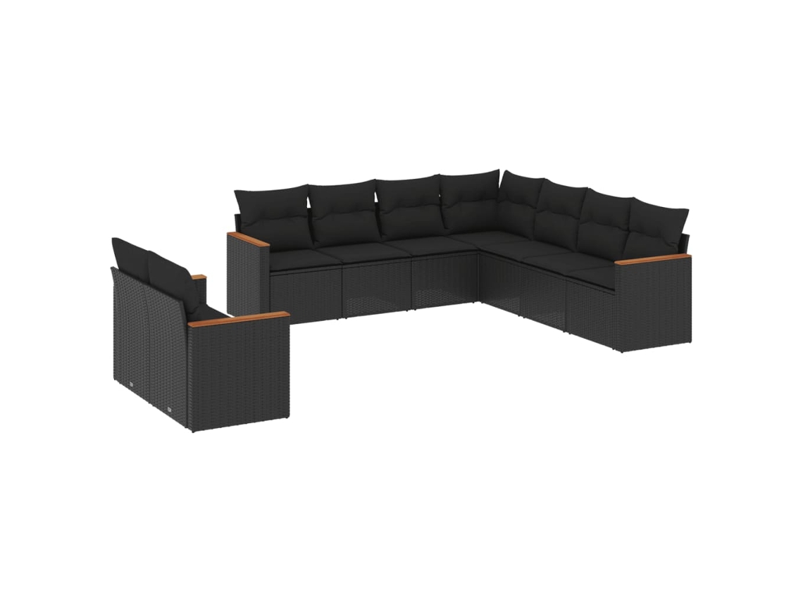 Garden Sofa Set, Garden Sofa Sets Vidaxl Preto Rattan / Vime (n/a)